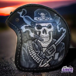 Capacete Old School  Couro Custom