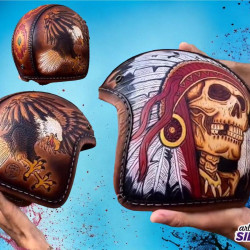 Capacete Custom Couro Old School 