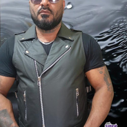 Colete Ghost Ride Motorcycle Couro Legitimo
