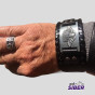 Bracelete 100% Couro Placa Metal Brasão MC