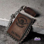 Carteira Biker Couro com Corrente