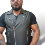 Colete Ghost Ride Motorcycle Couro Legitimo