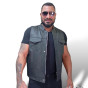 Colete Wolf Spirit Gola Padre Robusto 100%Couro