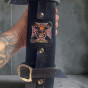 Suporte Taco Baseball Caveira  100% Couro Moto
