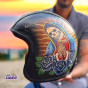 Capacete Old School  Couro Custom