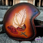 Capacete Old School  100%Couro Custom