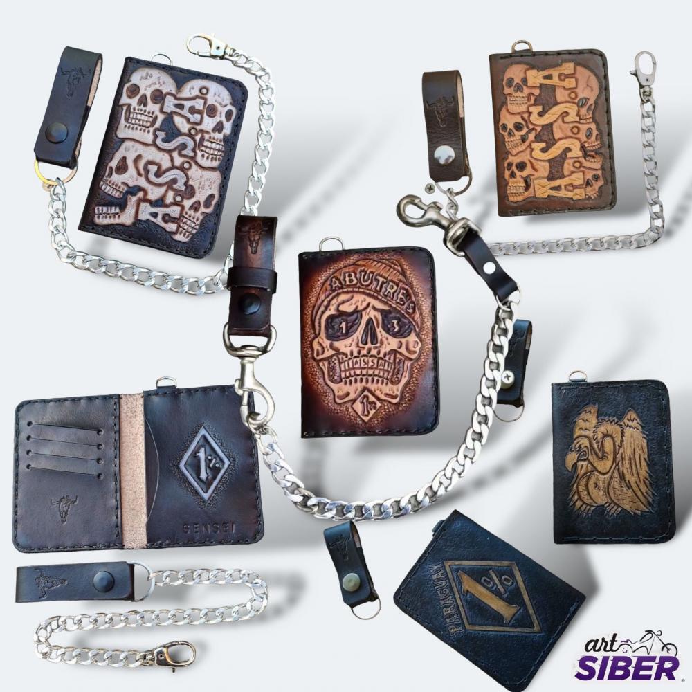Carteira Pocket Corrente 2 Moquestões Custom Biker