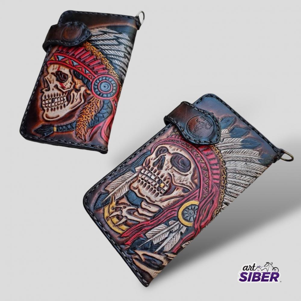 Carteira Long Biker Vintage Couro 100%
