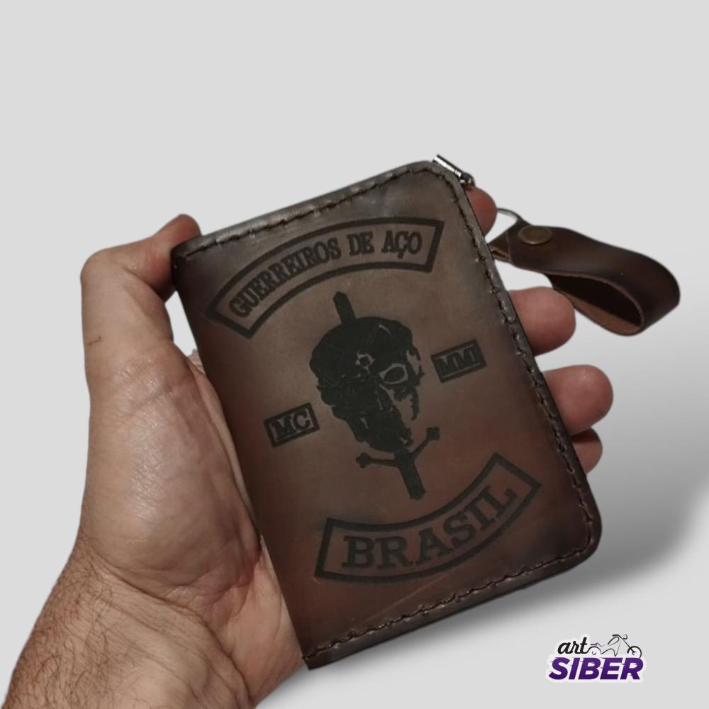 Carteira Moto Clube Custom Couro Personalizada