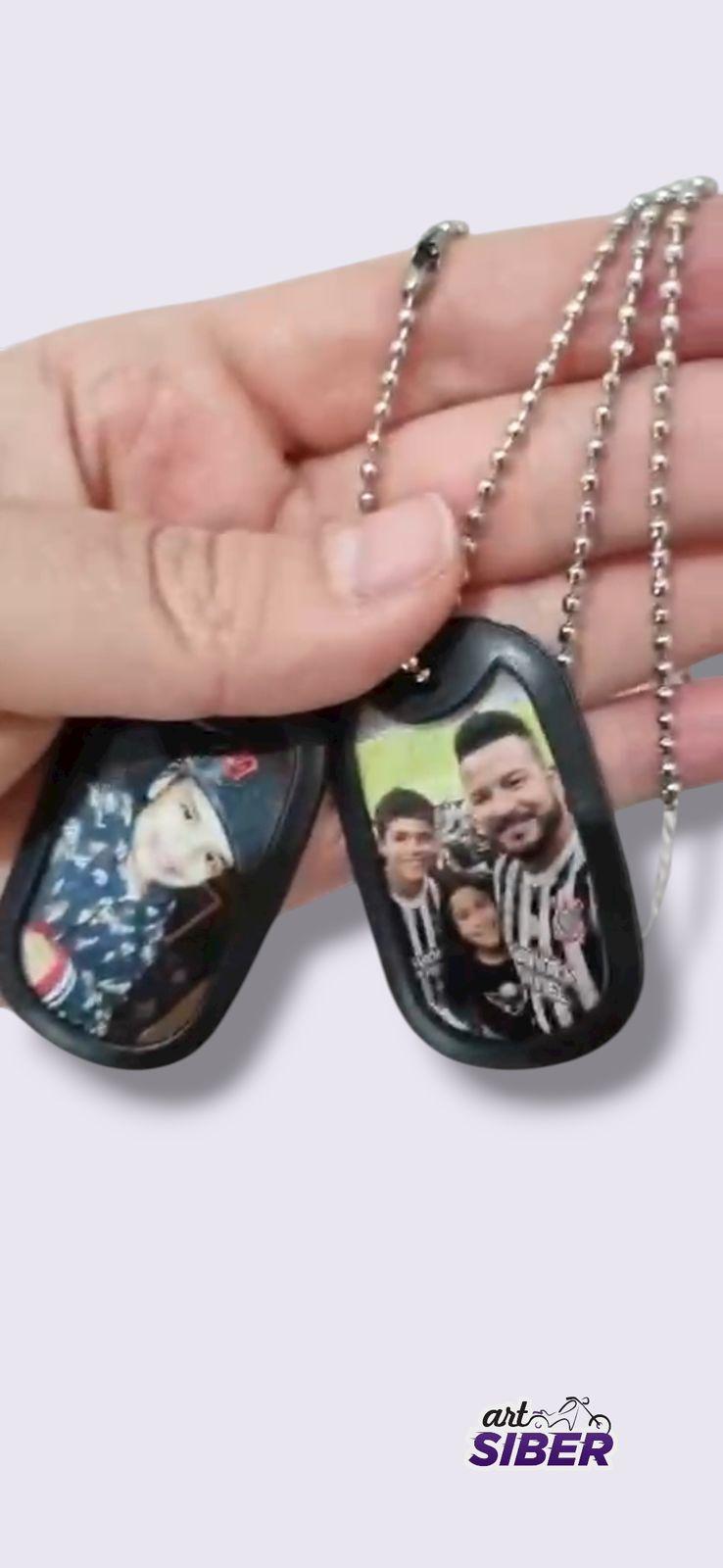 Dog Tags Personalizadas Prova D´água Corrente Inox
