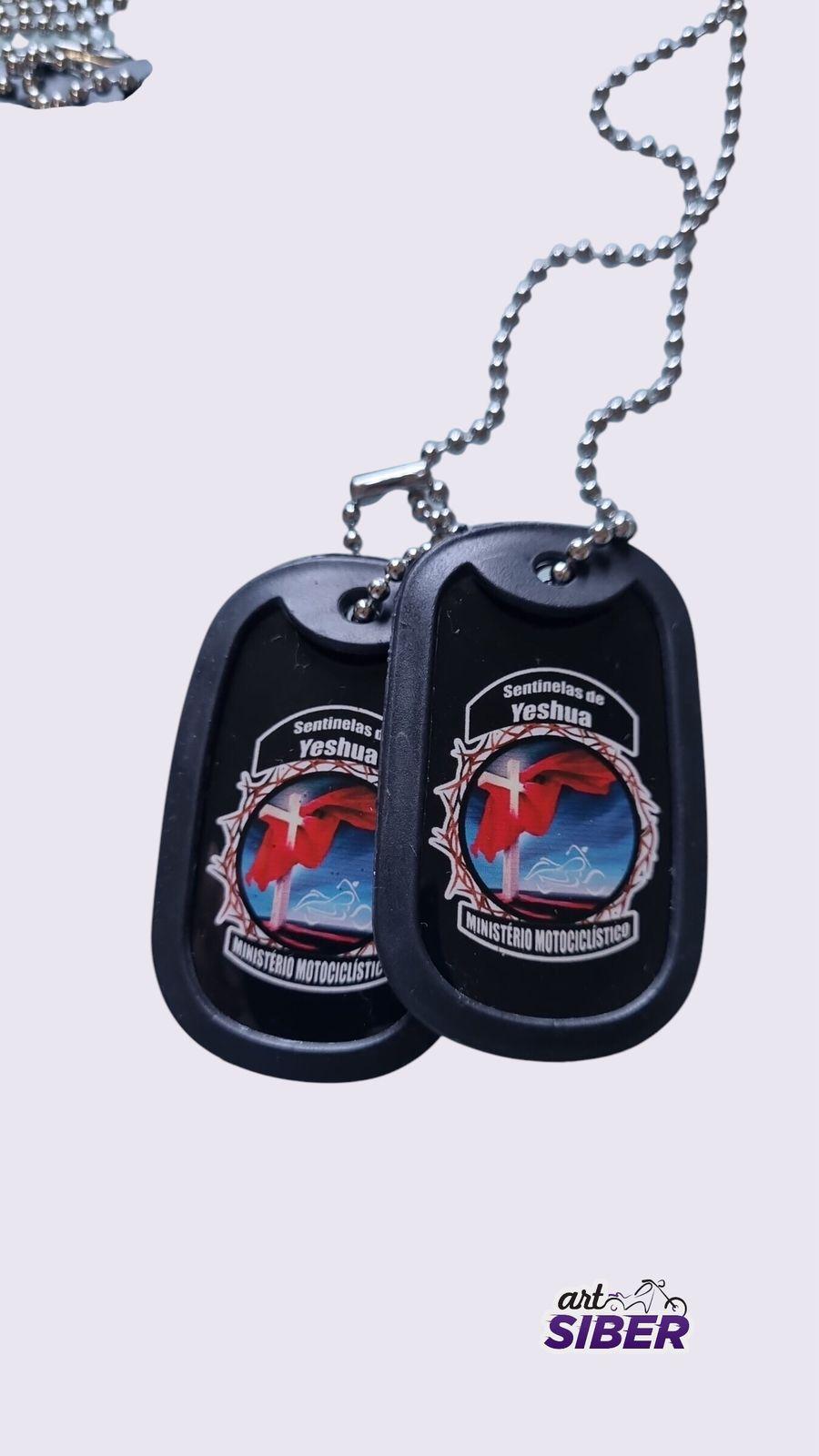 Dog Tags Resinados Prova D´água Motorcycle